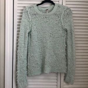 Free people loose knit mint green sweater S
